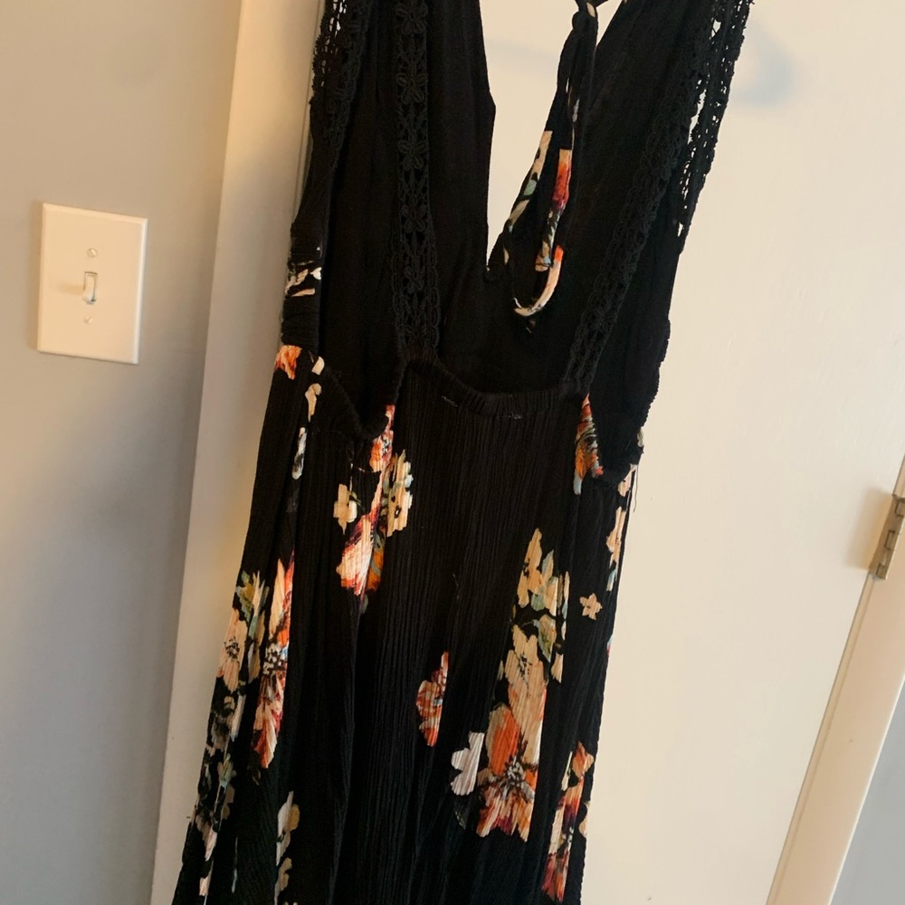 Floral Black Mini Dress